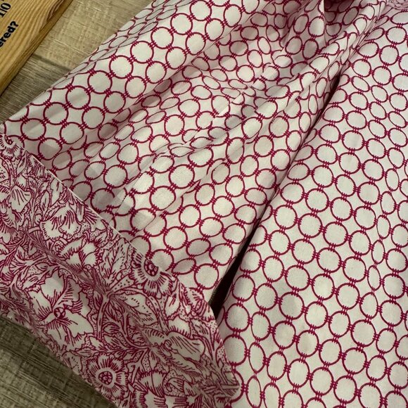 TALBOTS WOMENS WRINKLE RESISTANT FUSHIA PINK WHITE LONG SLEEVE BUTTON SHIRT 14 - Picture 3 of 8